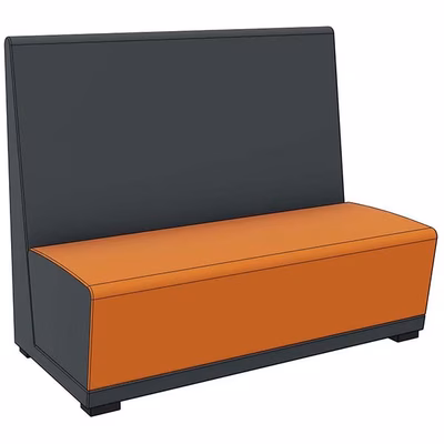 Immagine di Divano crt schienale alto s/braccioli basi colore arancio