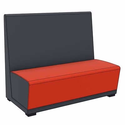 Immagine di Divano crt schienale alto s/braccioli basi colore rosso