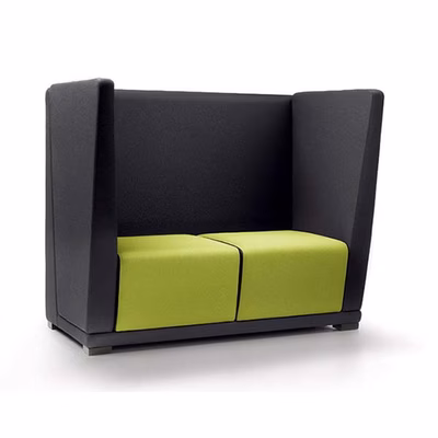 Immagine di Divano crt schienale alto c/braccioli basi colore verde