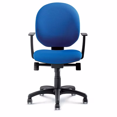 Immagine di Sedia operativa BINGO con braccioli fissi tessuto blu