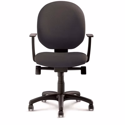 Immagine di Sedia operativa BINGO con braccioli fissi ecopelle nero