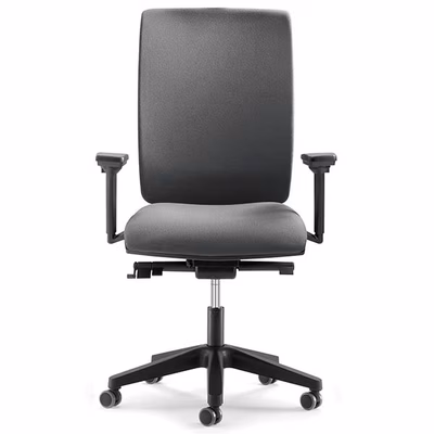 Immagine di Sedia operativa SYSTEM base nylon con braccioli regolabili 3D tessuto grigio