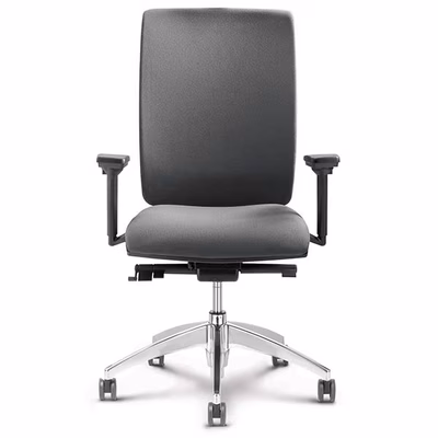 Immagine di Sedia operativa SYSTEM base alluminio con braccioli regolabili 3D tessuto grigio