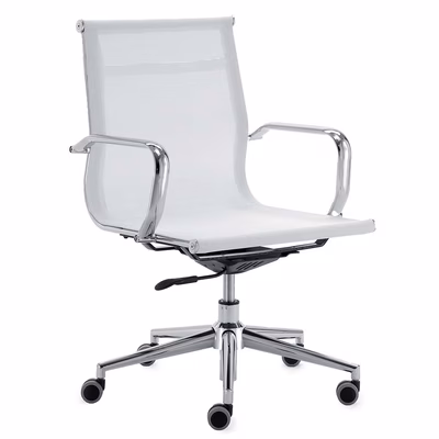 Immagine di Sedia direzionale ZEUS schienale medio rete bianca