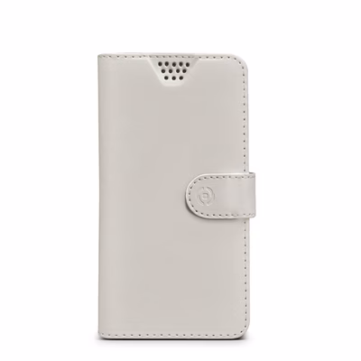 Immagine di Custodia similpelle bianco CELLY WALLYUNI - Universal Case Display Size 4.5"-5.0" WALLYUNIXLWH