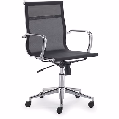 Immagine di Sedia direzionale ZEUS schienale medio rete nera