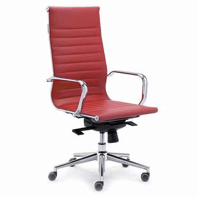 Immagine di Sedia direzionale ZEUS schienale alto ecopelle rossa