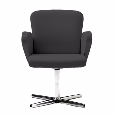 Immagine di Poltrona HALFPIPE visitatore 4r braccioli imbottiti ecopelle nera