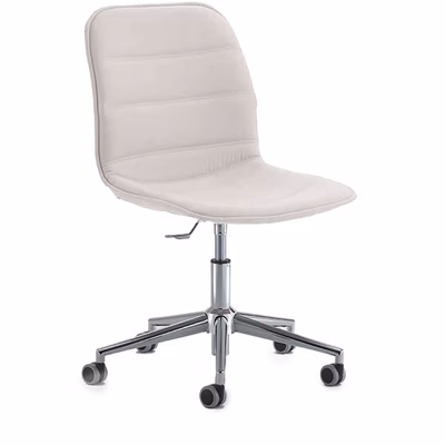 Immagine di Sedia GEA base 5 razze su ruote senza braccioli bianco