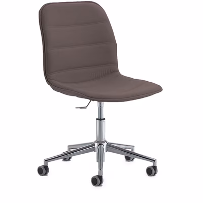 Immagine di Sedia visitatore MSTYLE GEA base 5 razze su ruote senza braccioli grigio antracite