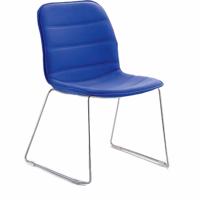 Immagine di Sedia GEA base su slitta colore blu