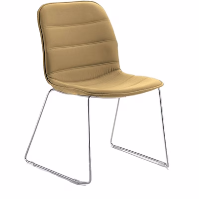 Immagine di Sedia GEA base su slitta colore tortora