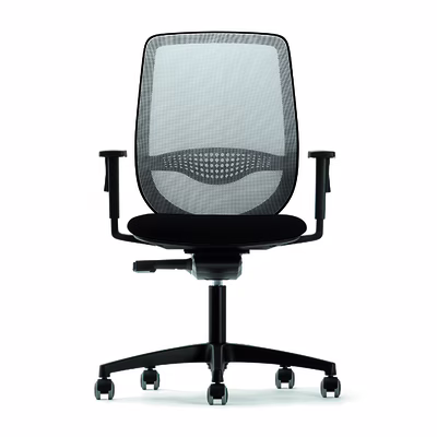 Immagine di Sedia operativa OKAY schienale rete nera sedile nero