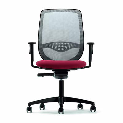 Immagine di Sedia operativa OKAY schienale rete rosso