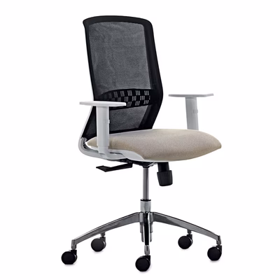 Immagine di Sedia operativa TEKNA WHITE senza poggiatesta grigio