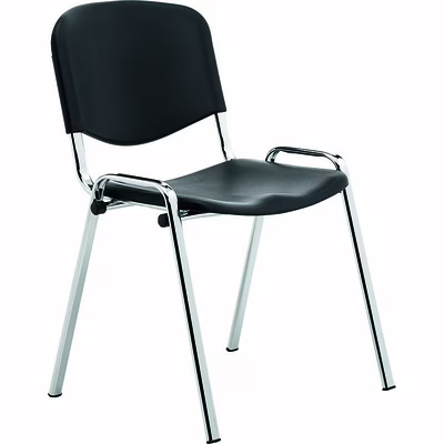 Immagine di Sedia LEO PLASTIC telaio cromato sedile/schienale nere