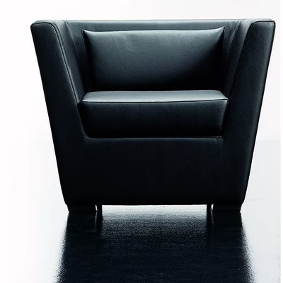 Immagine di Poltrona DOUBLE aperta ecopelle nera