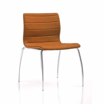 Immagine di Sedia MISS 4 gambe rivestimento ecopelle arancione