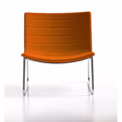 Immagine di Poltrona MISS a slitta rivestimento ecopelle arancione