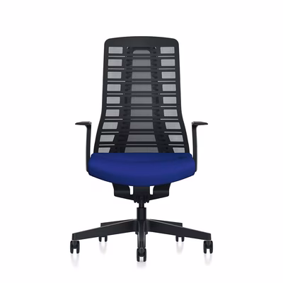 Immagine di Sedia operativa PURE con braccioli fissi sedile blu