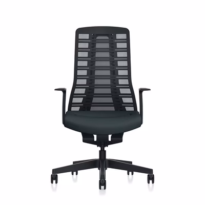 Immagine di Sedia operativa PURE con braccioli fissi sedile grigio