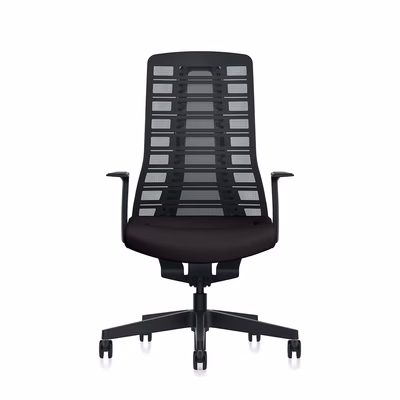 Immagine di Sedia operativa PURE con braccioli fissi sedile nero