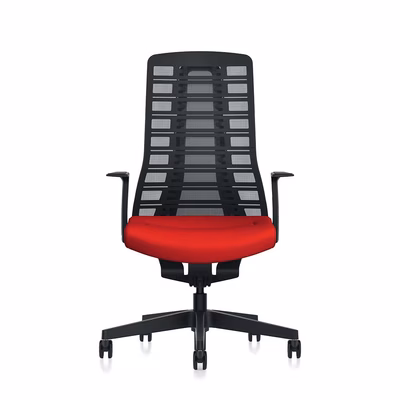 Immagine di Sedia operativa PURE con braccioli fissi sedile rosso