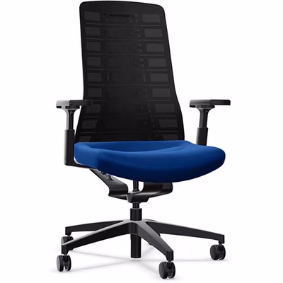 Immagine di Sedia operativa PURE con braccioli regolabili sedile blu