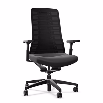 Immagine di Sedia operativa PURE con braccioli regolabili sedile grigio