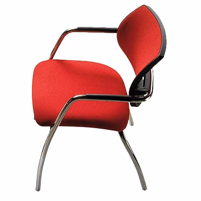 Immagine di Sedia visitatore SYSTEM ecopelle rosso