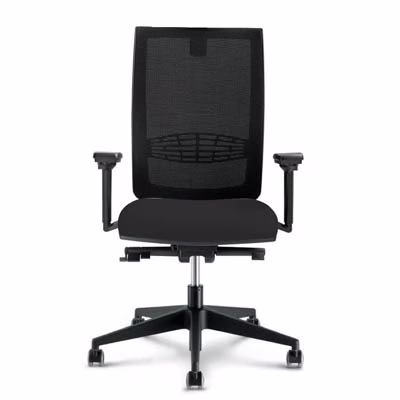 Immagine di Sedia operativa SYSTEM schienale nero seduta nera braccioli regolabili base nylon