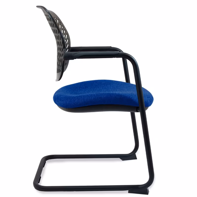 Immagine di Sedia vis. FLEXA str.nera sedile tessuto blu