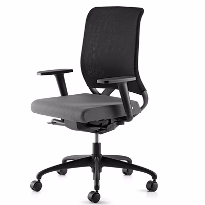 Immagine di Sedia operativa ECOCHAIR struttura nera sedile tessuto grigio