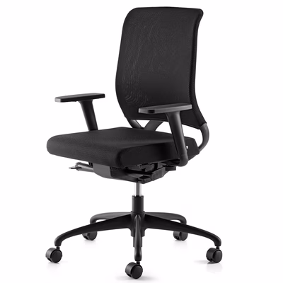 Immagine di Sedia operativa ECOCHAIR struttura nera sedile tessuto nero