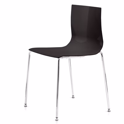 Immagine di Sedia SLIM 4G struttura cromo scocca nera