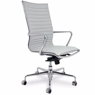 Immagine di Poltrona ALIA TOP schienale alto pelle bianca