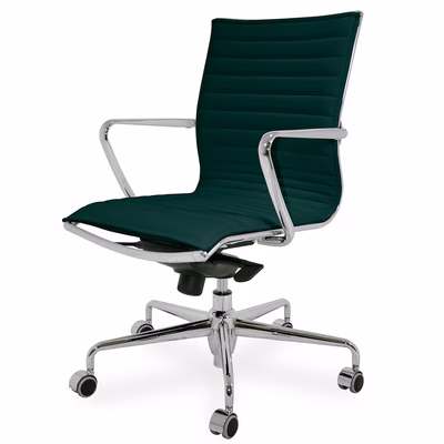 Immagine di Poltrona ALIA TOP schienale medio pelle nera