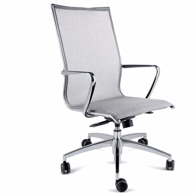 Immagine di Poltrona ALIA C schienale alto in rete bianca