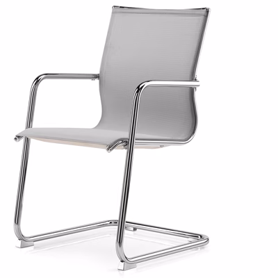 Immagine di Poltrona ALIA C schienale medio a slitta rete bianca