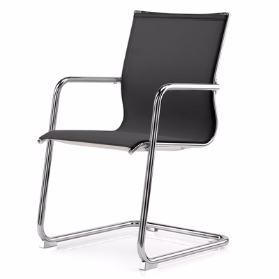 Immagine di Poltrona ALIA C schienale medio a slitta rete nera