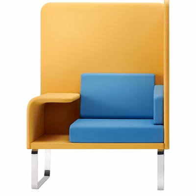 Immagine di Poltrona fonoisolante CUBIX base cromata tav/dx