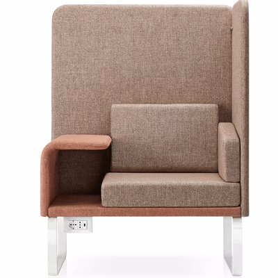 Immagine di Poltrona fonoisolante CUBIX base nera tav/dx