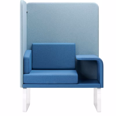 Immagine di Poltrona fonoisolante CUBIX base bianca tav/sx