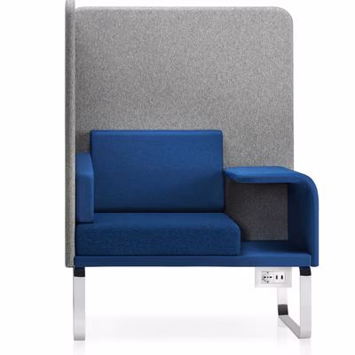 Immagine di Poltrona fonoisolante CUBIX base nera tav/sx