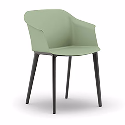 Immagine di Sedia GOSSIP 4 gambe in plastica monoscocca verde palude