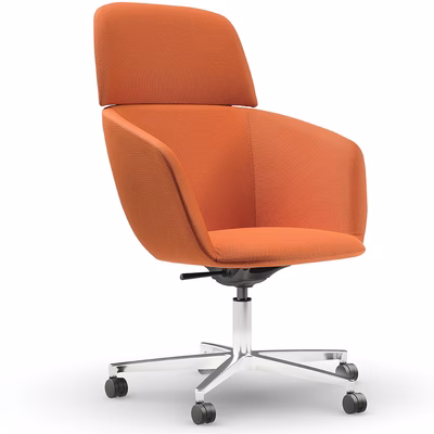 Immagine di Poltrona SOUL schienale alto rivestimento tessuto arancione