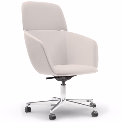 Immagine di Poltrona SOUL schienale alto rivestimento ecopelle bianco