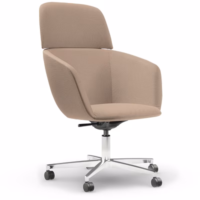 Immagine di Poltrona SOUL schienale alto rivestimento ecopelle terra