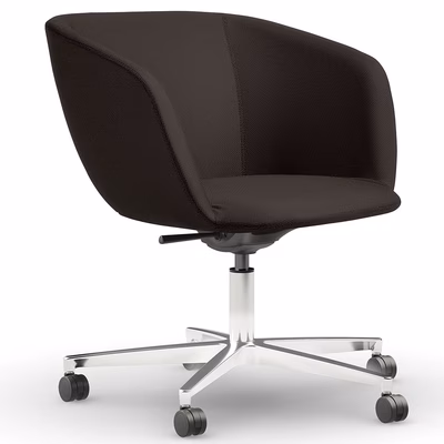 Immagine di Poltrona SOUL schienale basso rivestimento pelle nero