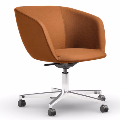 Immagine di Poltrona SOUL schienale basso rivestimento tessuto arancione